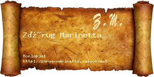Zárug Marinetta névjegykártya